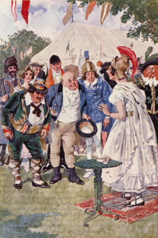 Illustration til The Pickwick Papers af Charles Dickens (farvelitografi) af Charles Edmund (after) Brock