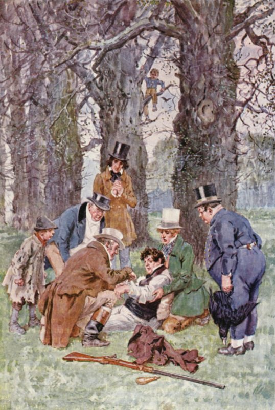 Illustration til The Pickwick Papers af Charles Dickens (farvelitografi) af Charles Edmund (after) Brock