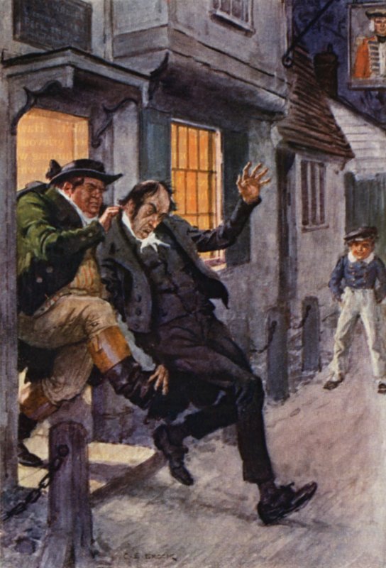 Illustration til The Pickwick Papers af Charles Dickens (farvelitografi) af Charles Edmund (after) Brock