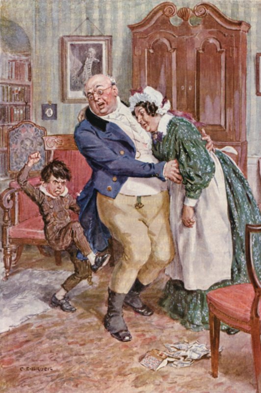 Illustration til The Pickwick Papers af Charles Dickens (farvelitografi) af Charles Edmund (after) Brock