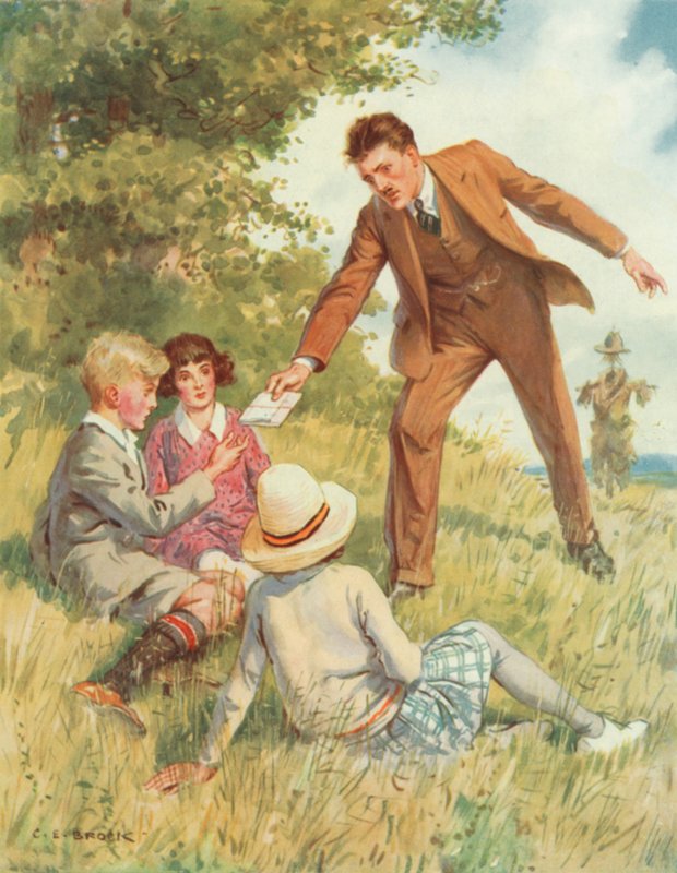 "Er I unge villige til at gøre noget for jeres land?", scene fra Secret Service (farve litho) af Charles Edmund Brock