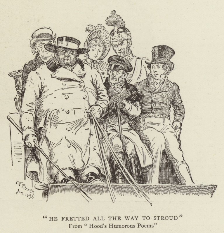 Han ærgrede sig hele vejen til Stroud, Hoods humoristiske digte af Charles Edmund Brock
