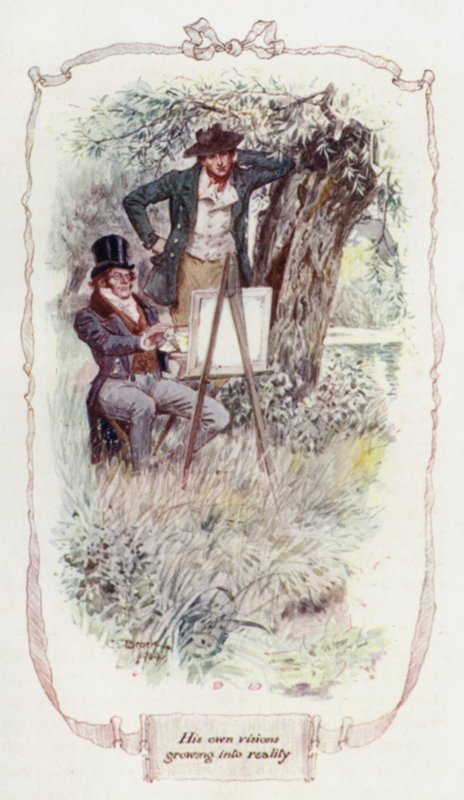 Hans egne visioner vokser til virkelighed (farve litho) af Charles Edmund Brock