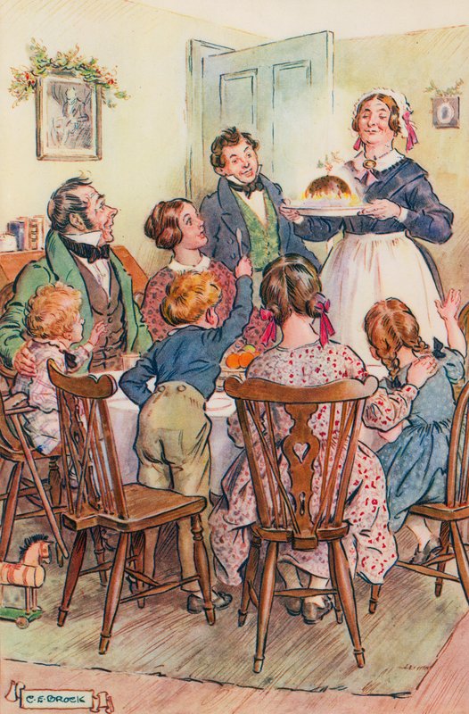 Illustration til A Christmas Carol af Charles Dickens af Charles Edmund Brock