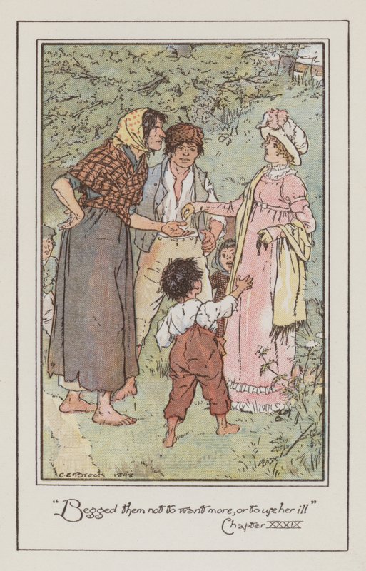 Illustration til Emma af Jane Austen (farve litho) af Charles Edmund Brock