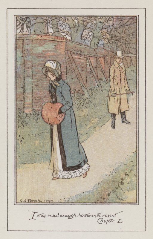 Illustration til Emma af Jane Austen (farve litho) af Charles Edmund Brock