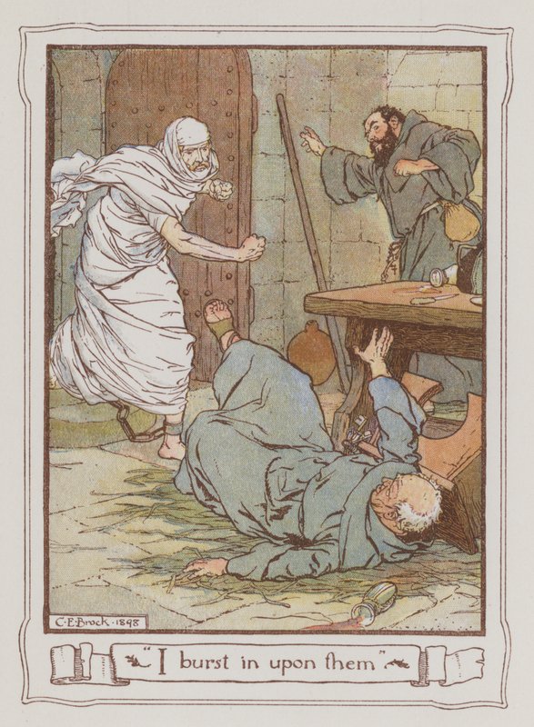 Illustration til Ivanhoe af Sir Walter Scott (farve litho) af Charles Edmund Brock