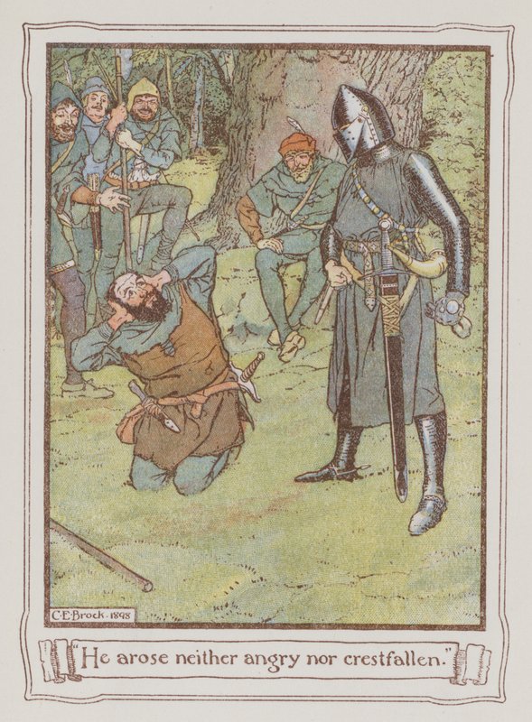 Illustration til Ivanhoe af Sir Walter Scott (farve litho) af Charles Edmund Brock