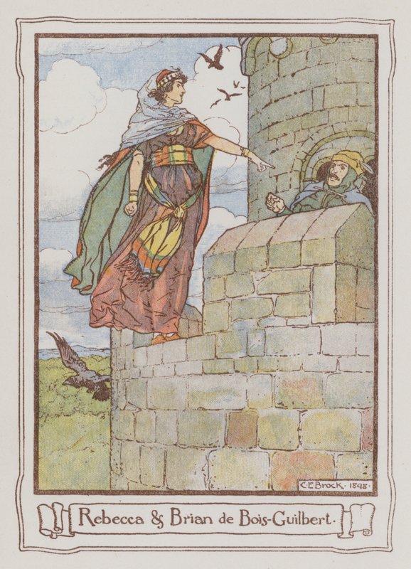 Illustration til Ivanhoe af Sir Walter Scott (farve litho) af Charles Edmund Brock