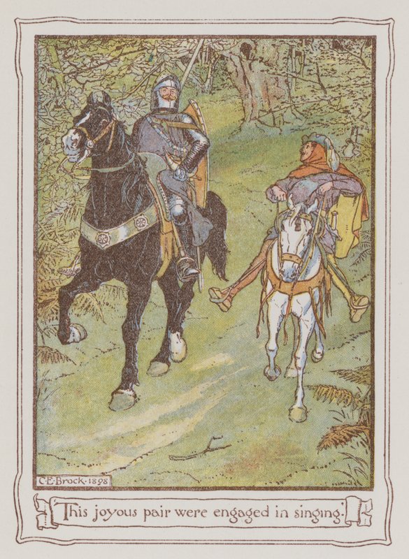 Illustration til Ivanhoe af Sir Walter Scott (farve litho) af Charles Edmund Brock