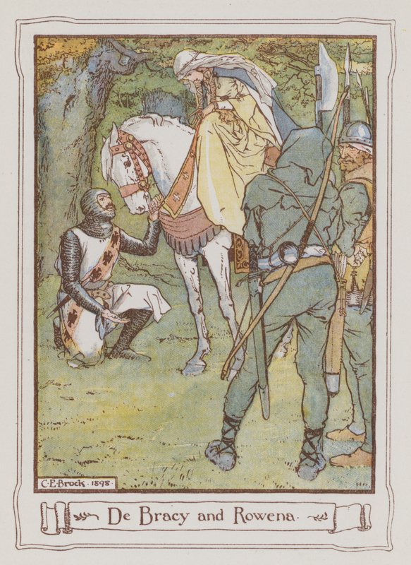 Illustration til Ivanhoe af Sir Walter Scott (farve litho) af Charles Edmund Brock