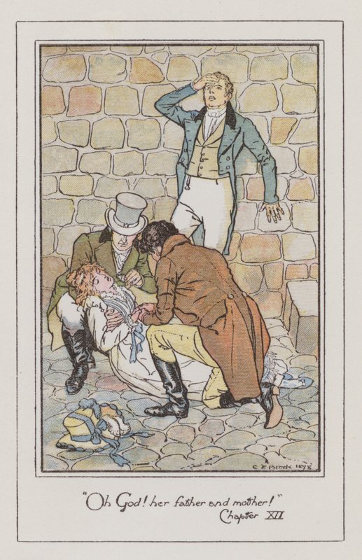 Illustration for Persuasion (farve litho) af Charles Edmund Brock