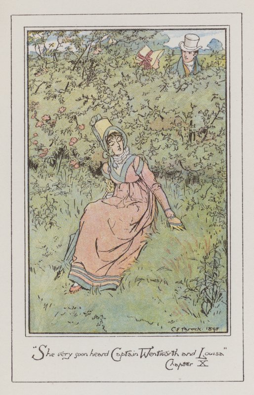 Illustration for Persuasion (farve litho) af Charles Edmund Brock