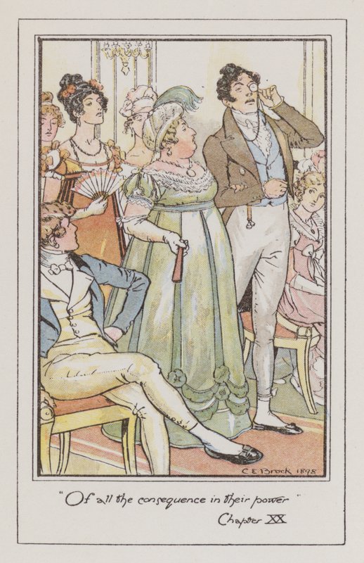 Illustration for Persuasion (farve litho) af Charles Edmund Brock