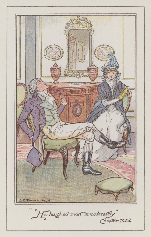 Illustration til Sense and Sensibility af Jane Austen (farve litografi) af Charles Edmund Brock