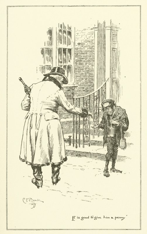 Illustration til The Essays of Elia af Charles Lamb (gravering) af Charles Edmund Brock