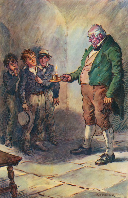 Illustration til Tom Browns skoledage af Thomas Hughes af Charles Edmund Brock