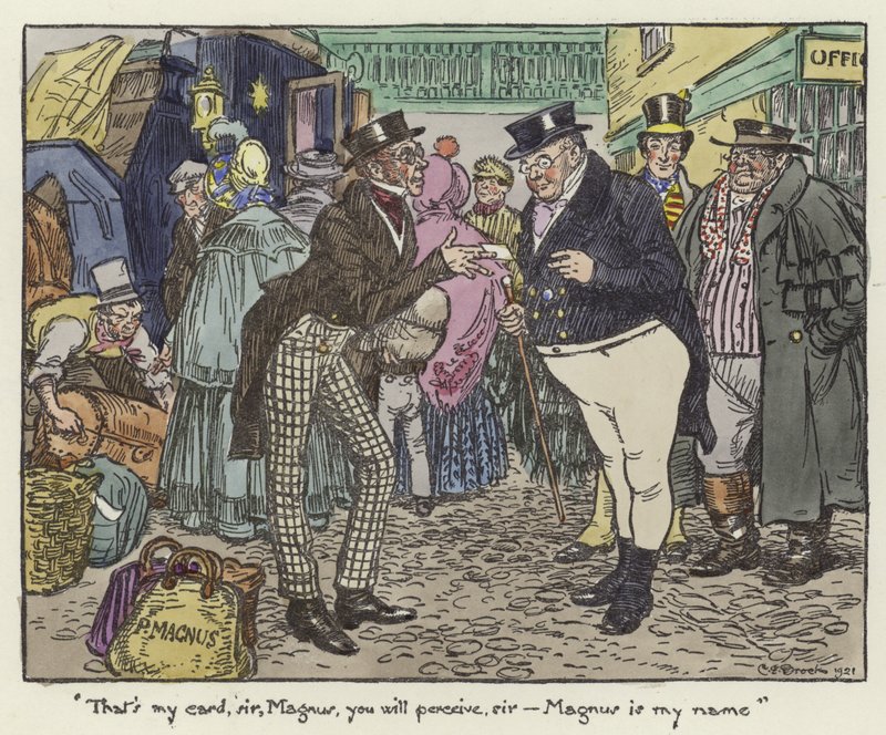 Illustration til Pickwick Papers af Charles Edmund Brock