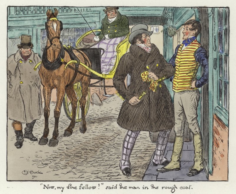 Illustration til Pickwick Papers af Charles Edmund Brock