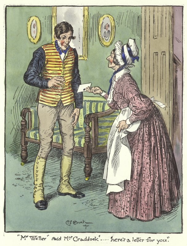 Illustration til Pickwick Papers af Charles Edmund Brock