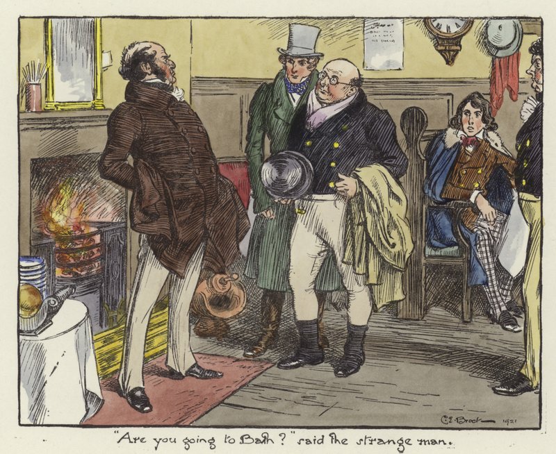 Illustration til Pickwick Papers af Charles Edmund Brock