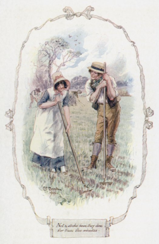 Ikke et slag har de lavet i disse fem minutter (farve litho) af Charles Edmund Brock