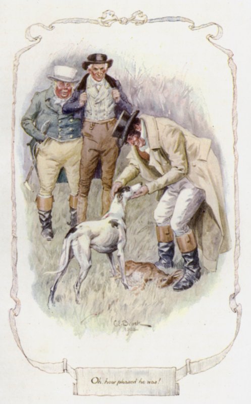 Åh! hvor glad han var (farve litho) af Charles Edmund Brock