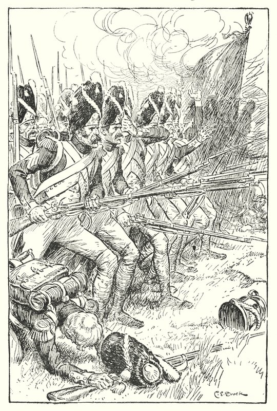 Den franske garde ved Waterloo (litho) af Charles Edmund Brock