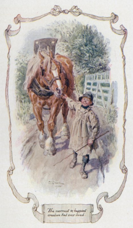 Det muntreste og lykkeligste væsen, der nogensinde har levet (farve litho) af Charles Edmund Brock