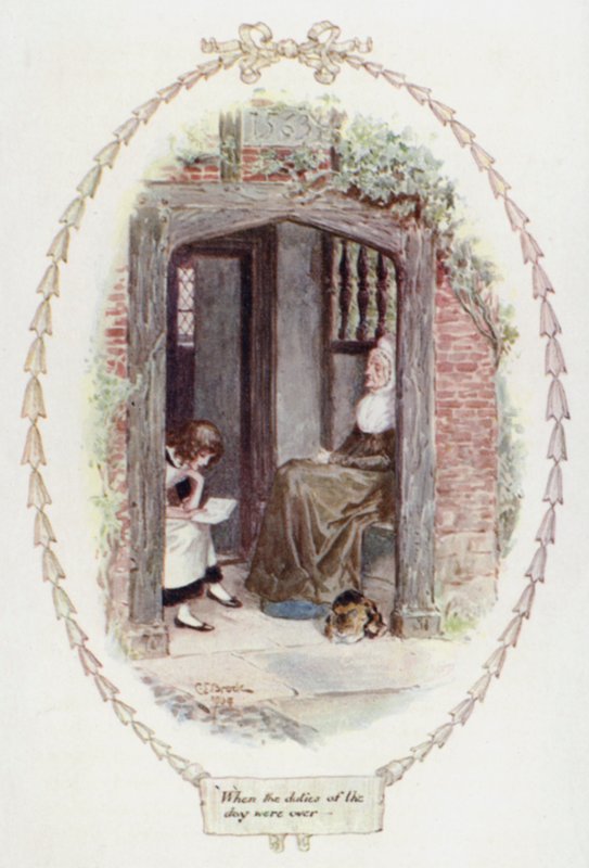 Da dagens opgaver var forbi (Color Litho) af Charles Edmund Brock