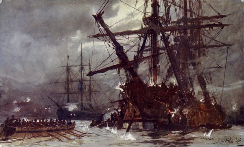 Udskæring af Hermione (Retribution), 1799 af Charles Edward Dixon