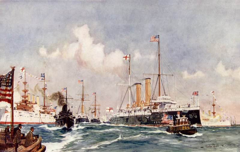 Flagskibet Crescent i Bar Harbour, 1900 af Charles Edward Dixon