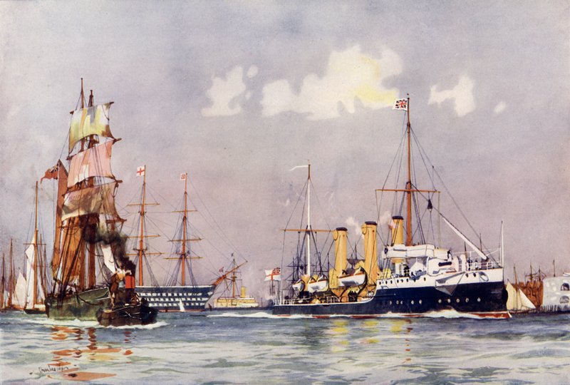 The Speedy Leaving Portsmouth af Charles Edward Dixon