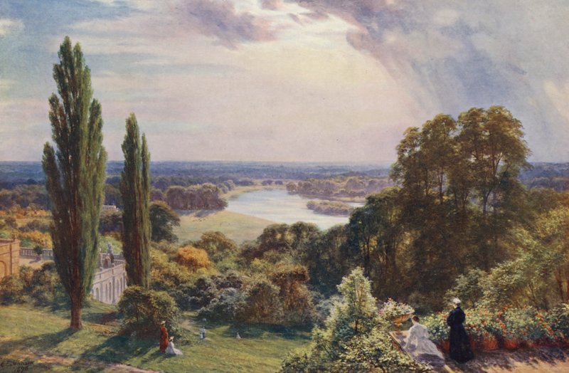 Themsen fra Richmond Hill (farvelitografi) af Charles Edward Johnson