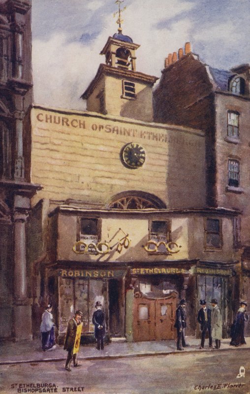 Church of St Ethelburga, Bishopsgate Street, London af Charles Edwin Flower
