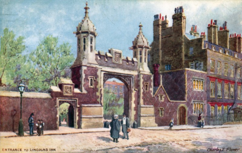 Indgang, Lincolns Inn, London af Charles Edwin Flower