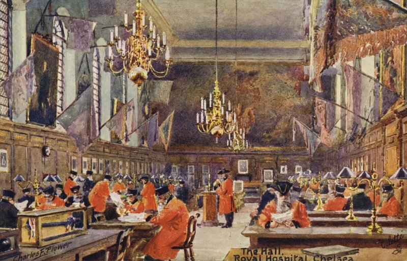 The Hall, Royal Hospital Chelsea af Charles Edwin Flower