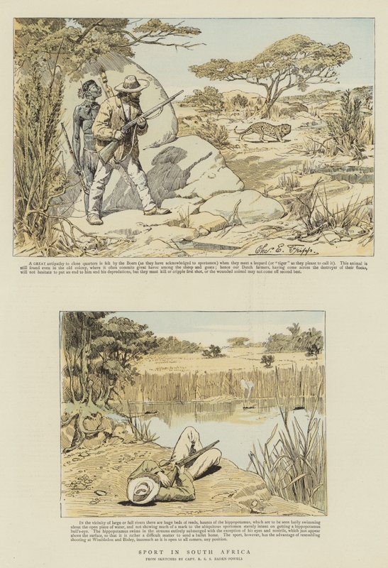 Sport i Sydafrika (chromolitho) af Charles Edwin Fripp