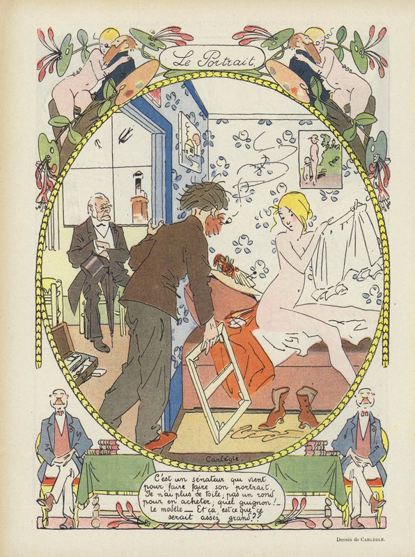 Portrættet. Illustration til Le Rire af Charles Emile Egli