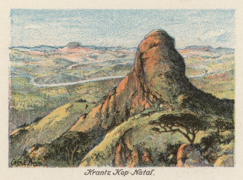 Sydafrika: Krantz Kop, Natal (farvelitografi) af Charles Ernest Peers