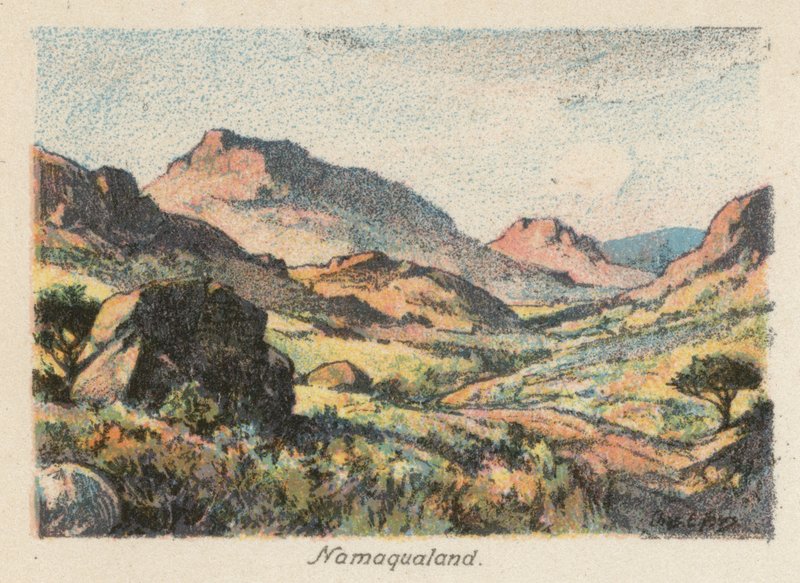 Sydafrika: Namaqualand (farvelitografi) af Charles Ernest Peers
