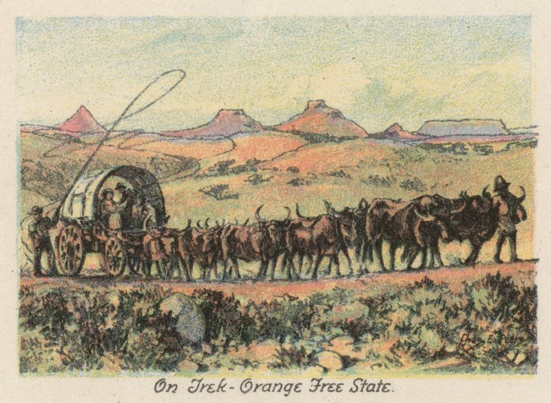 Sydafrika: On Trek, Orange Free State (farvelitografi) af Charles Ernest Peers