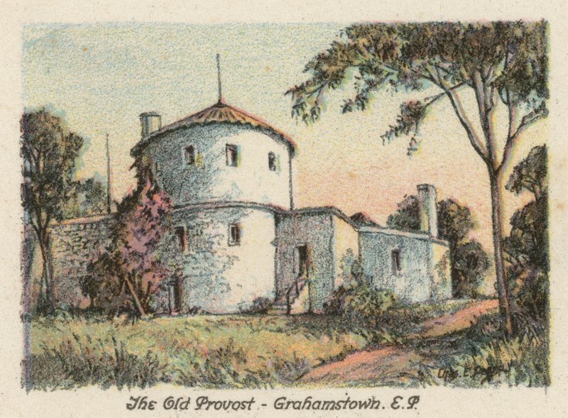Sydafrika: The Old Provost, Grahamstown, EP (farvelitografi) af Charles Ernest Peers
