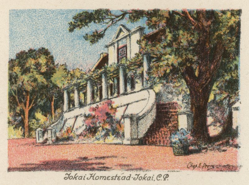 Sydafrika: Tokai Homestead, Tokai, CP (farvelitografi) af Charles Ernest Peers