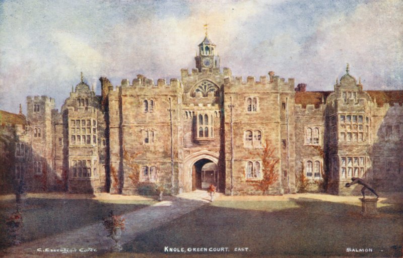 Knole House: Green Court, East (farvelitografi) af Charles Essenhigh Corke