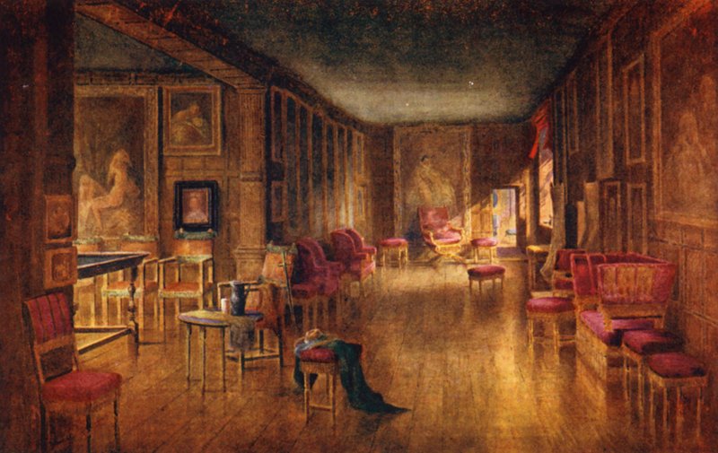 Knole House: Leicester Gallery (farvelitografi) af Charles Essenhigh Corke