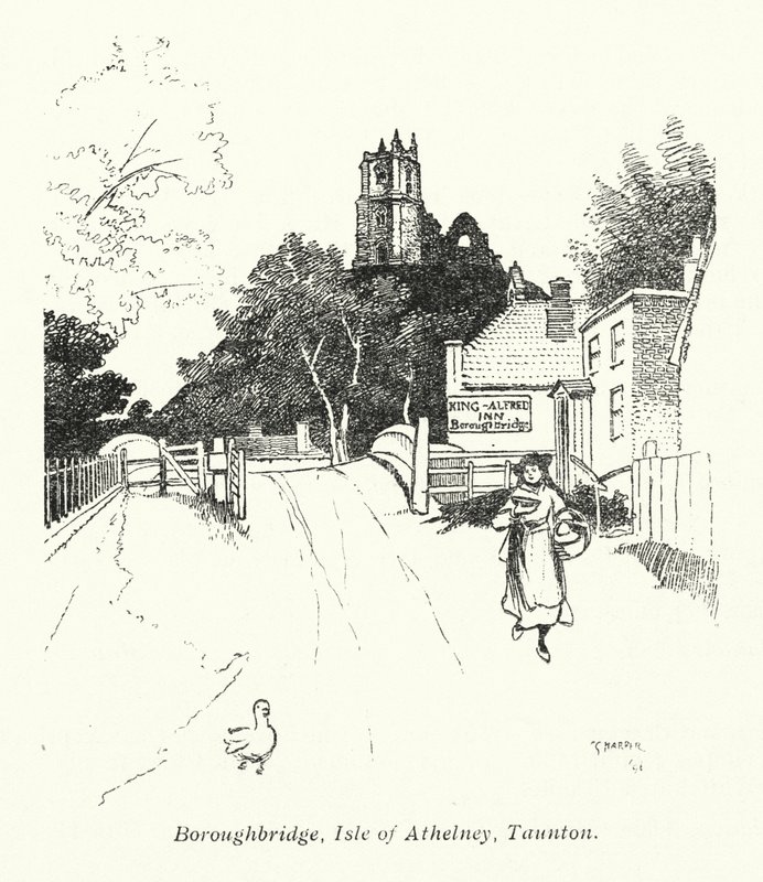 Boroughbridge, Isle of Athelney, Taunton (litografi) af Charles George Harper