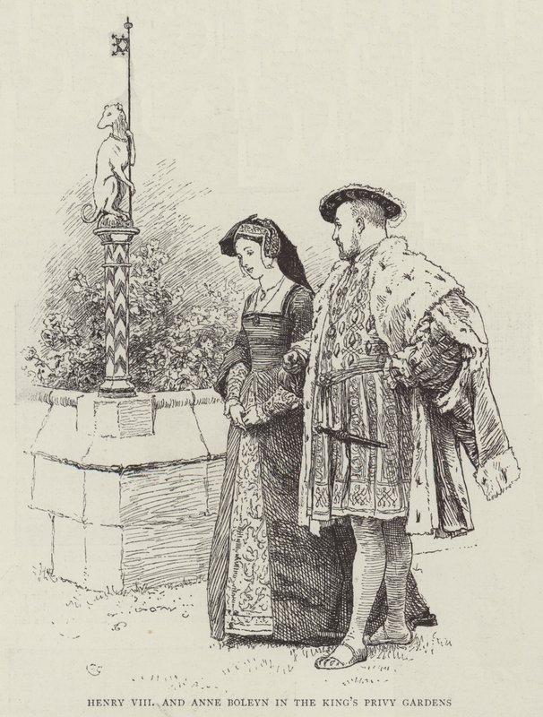Henrik VIII og Anne Boleyn i kongens private have af Charles Green