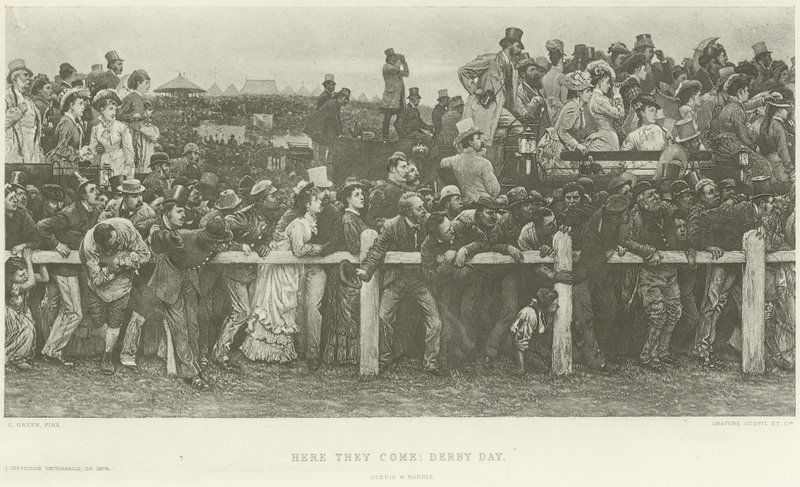 Her kommer de: Derby Day (dybtryk) af Charles Green