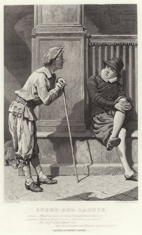 Speed and Launce, Two Gentlemen of Verona, akt II, Scene V af Charles Green